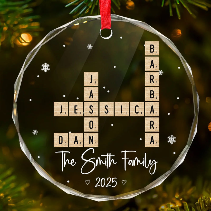 All I Want For Christmas Is To Be With My Family - Family Personalized Custom Circle Glass Ornament - Christmas Gift For Family Members