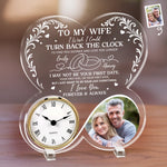 Custom Photo Acrylic Desk Clock - Personalized Anniversary Wedding Gifts For Wife, Husband, Couple - From Sunrise To Sunset, You’re My Always