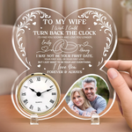 Custom Photo Acrylic Desk Clock - Personalized Anniversary Wedding Gifts For Wife, Husband, Couple - From Sunrise To Sunset, You’re My Always