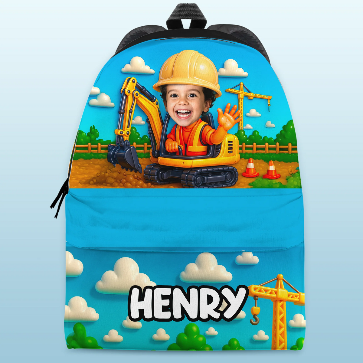 Custom Photo Kids Backpack - Personalized Back To School Gifts For Kids - Brave Little Firefighter Hero