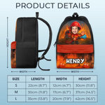 Custom Photo Kids Backpack - Personalized Back To School Gifts For Kids - Brave Little Firefighter Hero