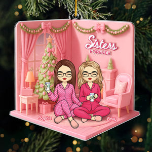 Custom Acrylic Ornament - Personalized Best Friend Birthday Gifts For Women, Besties, Sisters, BFF - Cozy Nights With Bestie