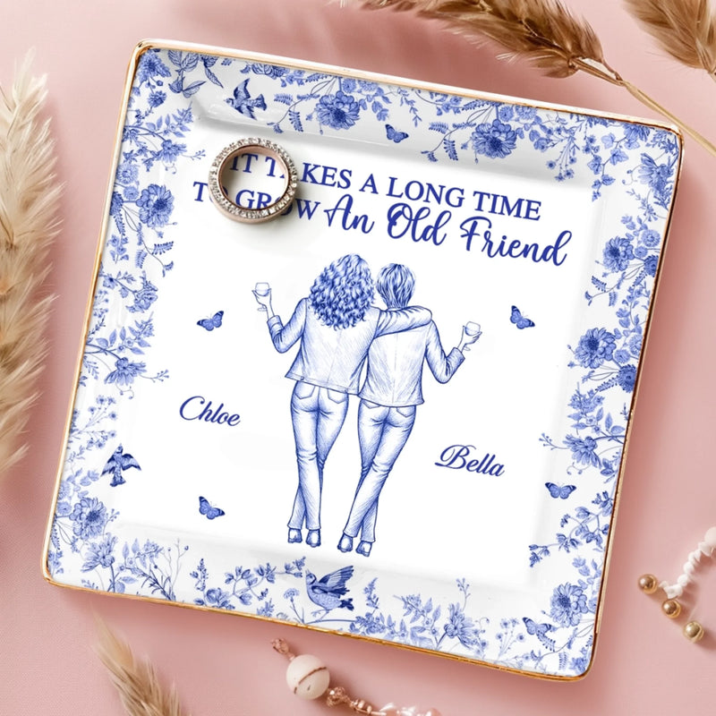 Custom Full-Print Jewelry Dish - Personalized Best Friend Birthday Gifts For Women, Besties, Sisters, BFF  - A Bond That Lasts Forever