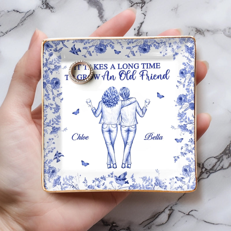 Custom Full-Print Jewelry Dish - Personalized Best Friend Birthday Gifts For Women, Besties, Sisters, BFF  - A Bond That Lasts Forever