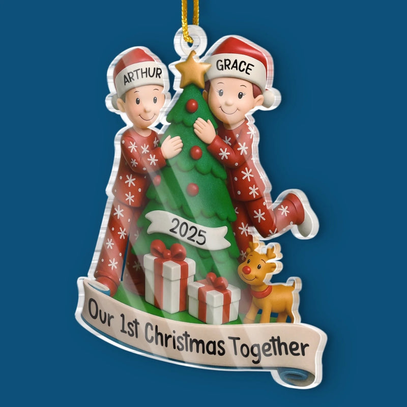 Custom Acrylic Ornament - Personalized Anniversary Christmas Wedding Gifts For Husband And Wife, Him And Her - The Best Present Is Being With You