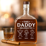 Custom Name Papa Gifts for Dad - Personalized Round Whiskey Bottle