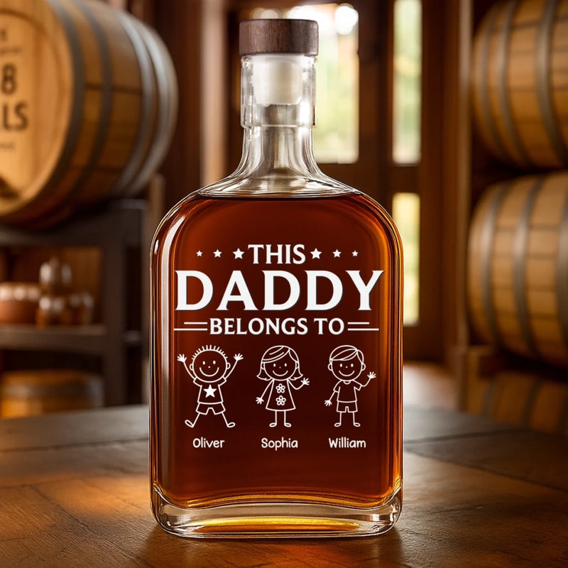 Custom Whiskey Bottle - Personalized Birthday Gifts For Dad, Grandpa - This Papa Belongs To