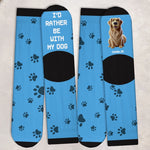 Custom Crew Socks - Personalized Birthday Gifts For Dog Lovers, Dog Dad And Mom - Chillin’ With My Fur Buddy