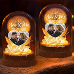 Custom Photo Light Up Dandelion In Glass Dome - Personalized Anniversary Wedding Gifts For Couple - Our Story, Our Way