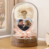 Custom Photo Light Up Dandelion In Glass Dome - Personalized Anniversary Wedding Gifts For Husband And Wife, Him And Her - Our Story, Our Way