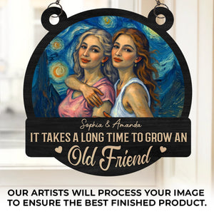 Custom Photo Window Hanging Suncatcher Ornament - Personalized Best Friend Birthday Gifts For Women, Besties, Sisters, BFF - Friends Who Shine Together