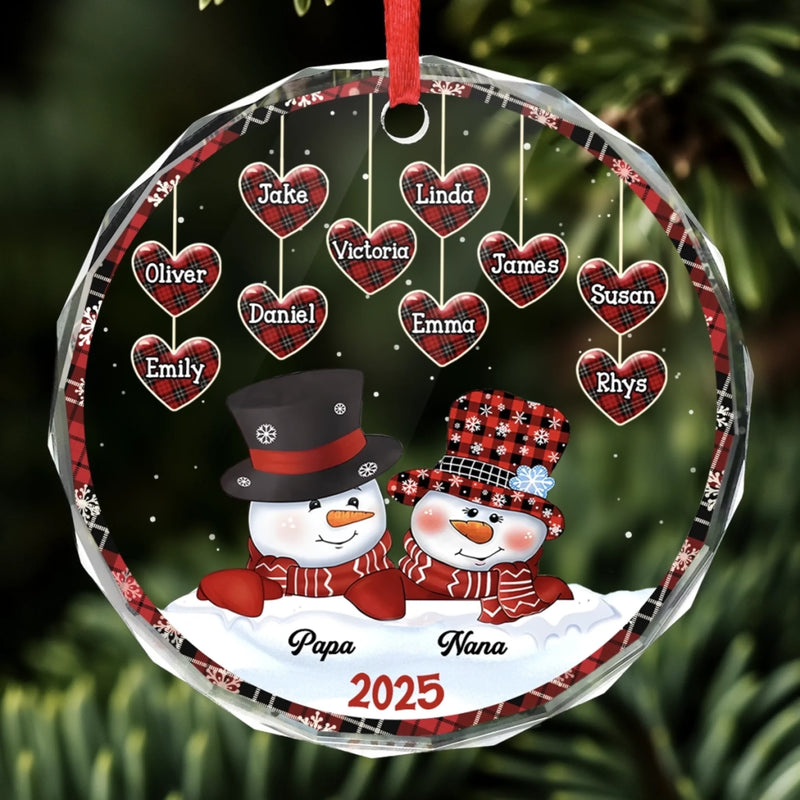 Grandma, Your Love Has Shaped Me In Lasting Ways - Family Personalized Custom Circle Glass Ornament - Christmas Gift For Grandma, Grandpa