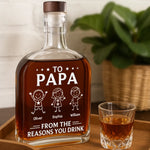 Custom Whiskey Bottle - Personalized Birthday Gifts For Dad, Grandpa - From The Reason You Drink