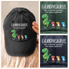 Custom Vintage Washed Denim Baseball Cap - Personalized Birthday Gifts For Dad, Grandpa - Grandpasaurus Rules The Roost