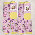 Custom Name Bestie Gifts for Women - Personalized Middle Tube Socks