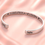 Custom Engraved Stainless Steel Cuff Bracelet - Personalized Best Friend Birthday Gifts For BFF, Best Friends, Sisters - Partners In Crime Forever