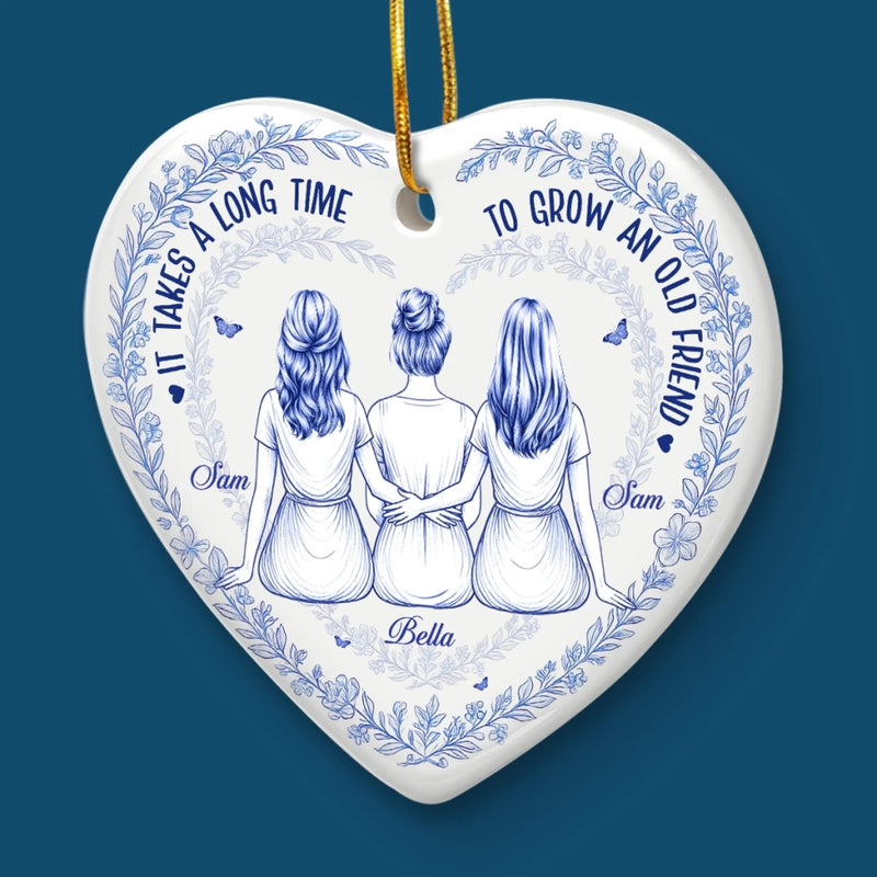 Custom Ceramic Ornament - Personalized Best Friend Christmas Birthday Gifts For Women, Besties, Sisters, BFF - Very Very Old Friends