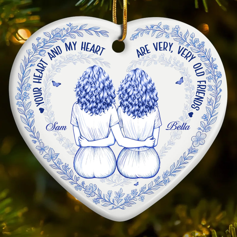 Custom Ceramic Ornament - Personalized Best Friend Christmas Birthday Gifts For Women, Besties, Sisters, BFF - Very Very Old Friends