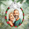 Custom Photo Glass Ornament - Personalized Anniversary Christmas Wedding Gifts For Husband And Wife, Him And Her - Love Grows With Every Year