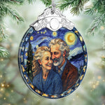 Custom Photo Glass Ornament - Personalized Anniversary Christmas Wedding Gifts For Husband, Wife, Couple - Holiday Smiles, Lifetime Love