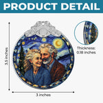 Custom Photo Glass Ornament - Personalized Anniversary Christmas Wedding Gifts For Husband, Wife, Couple - Holiday Smiles, Lifetime Love
