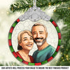 Custom Photo Glass Ornament - Personalized Anniversary Christmas Wedding Gifts For Husband And Wife, Him And Her - Love Grows With Every Year