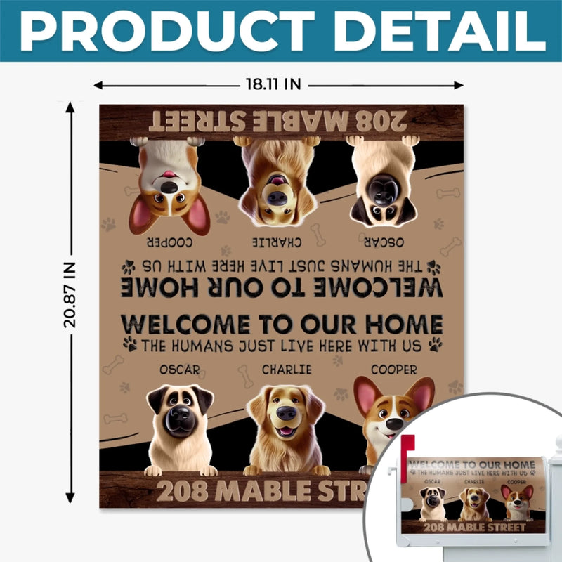 Custom Magnetic Mailbox Cover - Personalized  Birthday Gifts For Dog Cat Lovers, Dog Dad And Mom, Cat Owners - Fur Family Lives Here