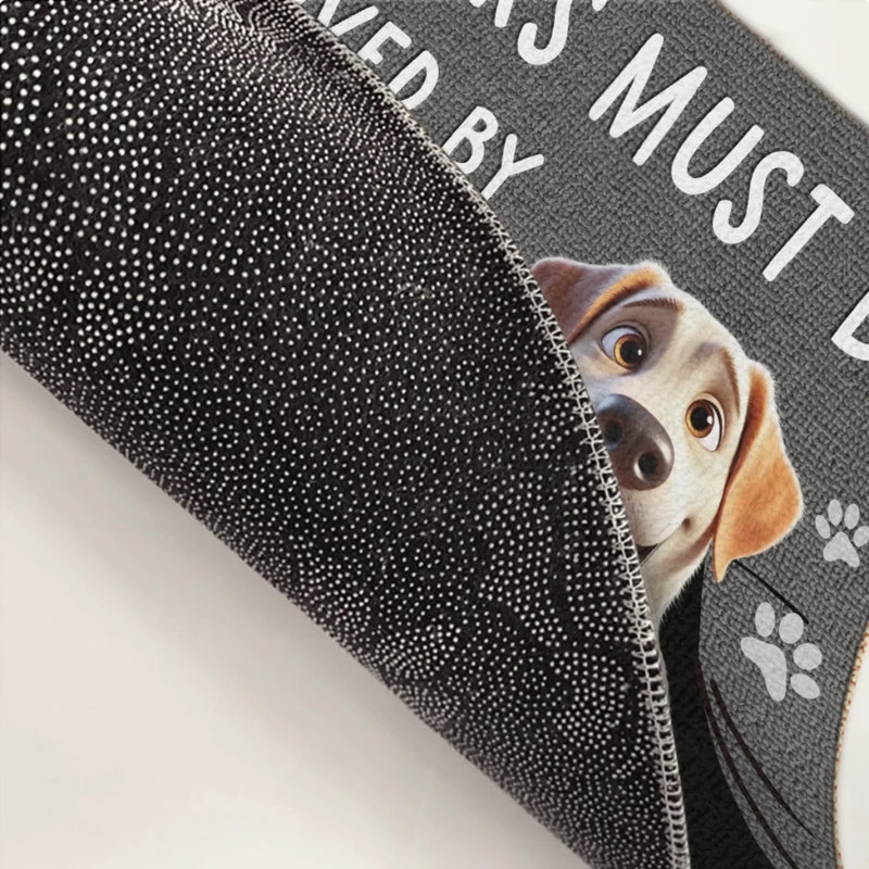 Custom Home Decor Decorative Mat - Personalized Birthday Gifts For Dog Lovers, Dog Dad And Mom - The Real Bosses Live Here