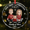 Custom Circle Glass Ornament - Personalized Christmas Birthday Gifts For Mom, Dad, Kids - Family Time Is Christmas Time