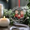 Custom Circle Glass Ornament - Personalized Christmas Birthday Gifts For Mom, Dad, Kids - Family Time Is Christmas Time