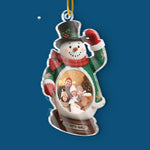 Custom Photo Snowman Christmas Family Gifts - Personalized Ornament