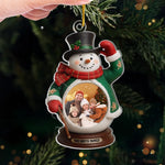 Custom Photo Snowman Christmas Family Gifts - Personalized Ornament