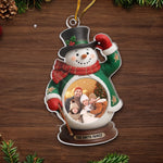 Custom Photo Snowman Christmas Family Gifts - Personalized Ornament