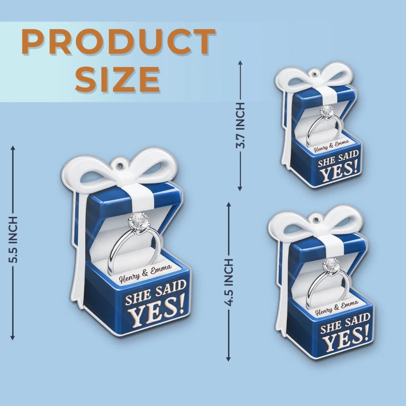Custom Acrylic Ornament - Personalized Anniversary Christmas Wedding Gifts For Husband And Wife, Him And Her - We’re Getting Married