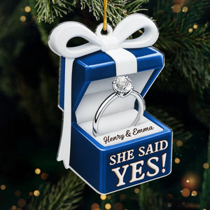 Custom Acrylic Ornament - Personalized Anniversary Christmas Wedding Gifts For Husband And Wife, Him And Her - We’re Getting Married
