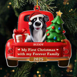 Custom Acrylic Ornament - Personalized Christmas Birthday Gifts For Dog Lovers, Dog Dad And Mom - My Forever Home, My First Christmas
