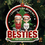 Custom Acrylic Ornament - Personalized Christmas Best Friend Birthday Gifts For Best Friends, BFF, Sisters - Congrats On Being My Sisters