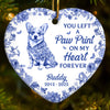 Custom Ceramic Ornament - Personalized Pet Christmas Memorial Sympathy Gifts For Dogs - Left A Paw Print On My Heart Forever