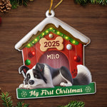 Custom Acrylic Ornament - Personalized Christmas Birthday Gifts For Dog Lovers, Dog Dad And Mom - Slept Through Santa, Woke Up To Love