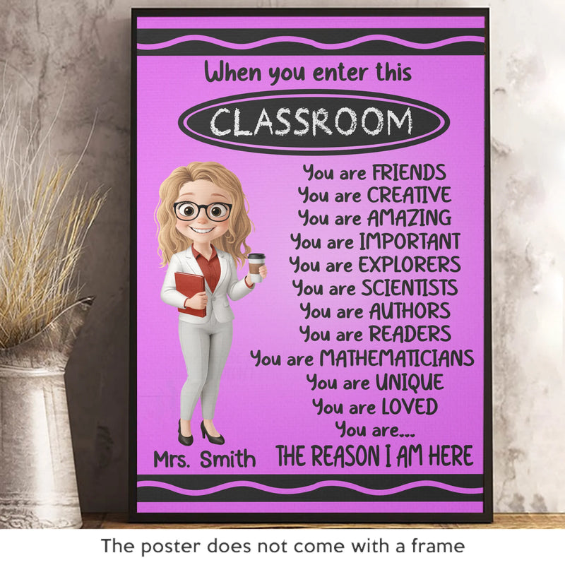 Custom Classroom Decor Vertical Poster - Personalized Back To School Gifts For Teacher - Where Learning And Fun Meet