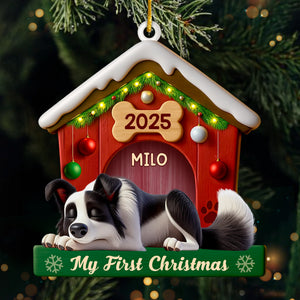 Custom Acrylic Ornament - Personalized Christmas Birthday Gifts For Dog Lovers, Dog Dad And Mom - Slept Through Santa, Woke Up To Love