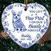 Custom Ceramic Ornament - Personalized Pet Christmas Memorial Sympathy Gifts For Dogs - Left A Paw Print On My Heart Forever