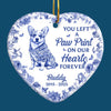 Custom Ceramic Ornament - Personalized Pet Christmas Memorial Sympathy Gifts For Dogs - Left A Paw Print On My Heart Forever