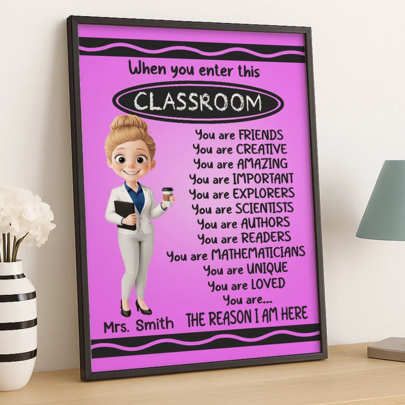Custom Classroom Decor Vertical Poster - Personalized Back To School Gifts For Teacher - Where Learning And Fun Meet