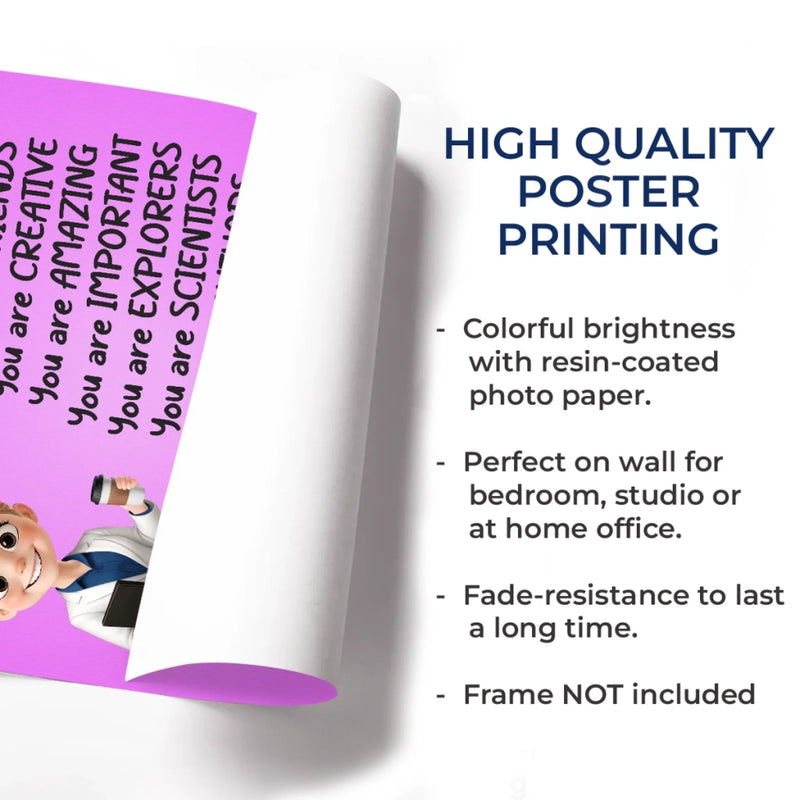 Custom Classroom Decor Vertical Poster - Personalized Back To School Gifts For Teacher - Where Learning And Fun Meet