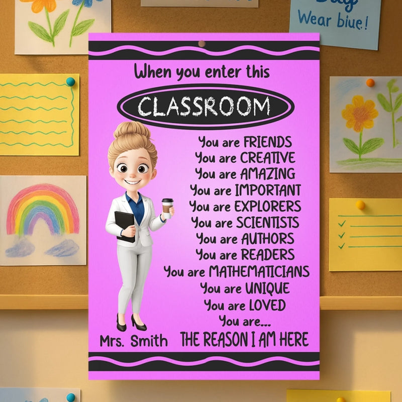 Custom Classroom Decor Vertical Poster - Personalized Back To School Gifts For Teachers - Where Learning And Fun Meet
