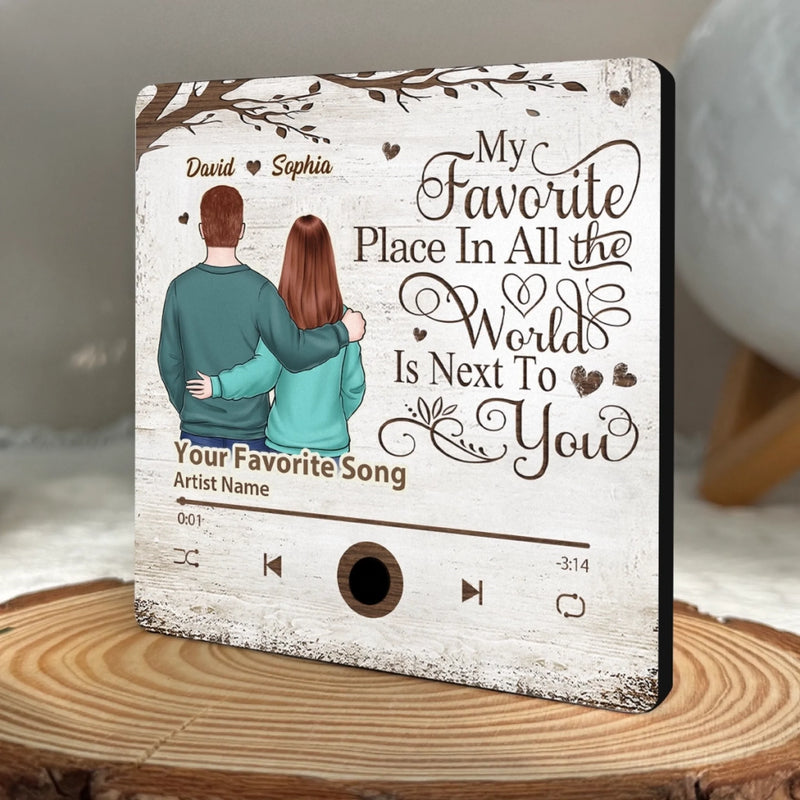 Custom Music Fridge Magnet That Can Play Songs - Personalized Anniversary Wedding Gifts For Husband And Wife, Him And Her - Together Is My Best Track