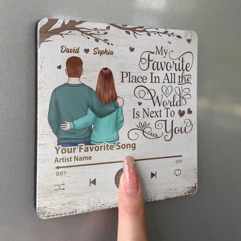 Custom Music Fridge Magnet That Can Play Songs - Personalized Anniversary Wedding Gifts For Husband And Wife, Him And Her - Together Is My Best Track