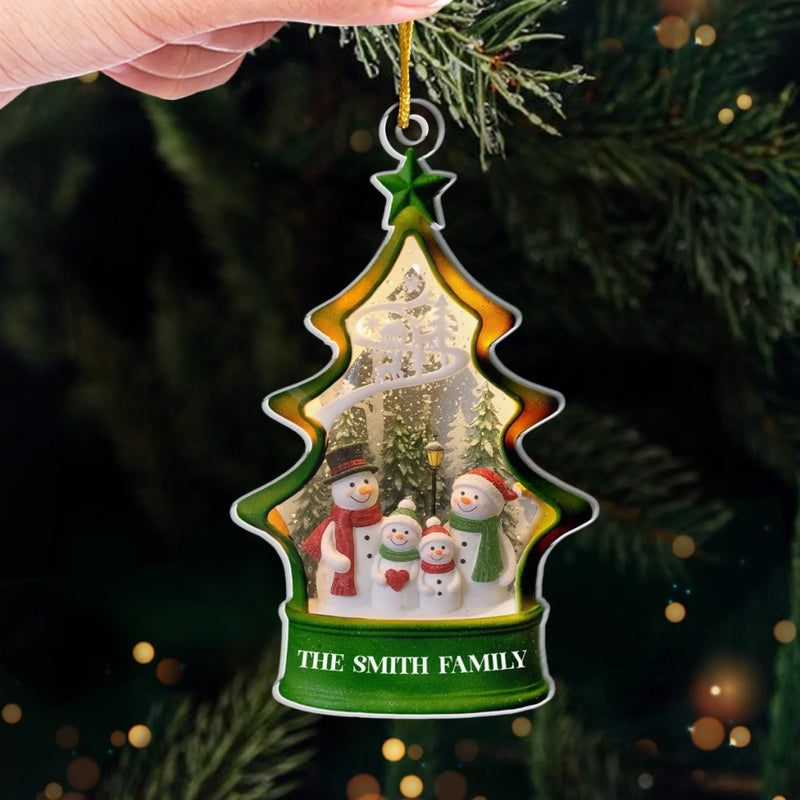 Custom Acrylic Ornament - Personalized Christmas Birthday Gifts For Mom, Dad, Kids - Frosty Fun And Warm Hearts