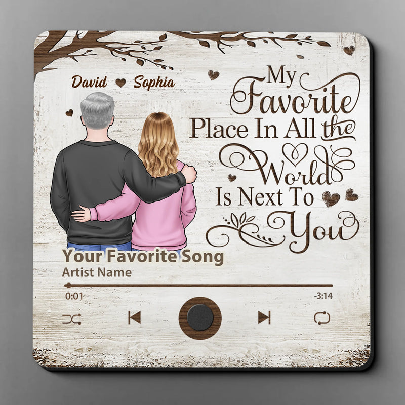 Custom Music Fridge Magnet That Can Play Songs - Personalized Anniversary Wedding Gifts For Husband And Wife, Him And Her - Together Is My Best Track